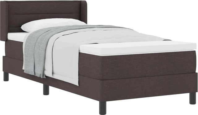vidaXL Boxspringbett mit Matratze in Braun, Hybrid-Konstruktion, B/T: 90 x 200 cm - Bild 1