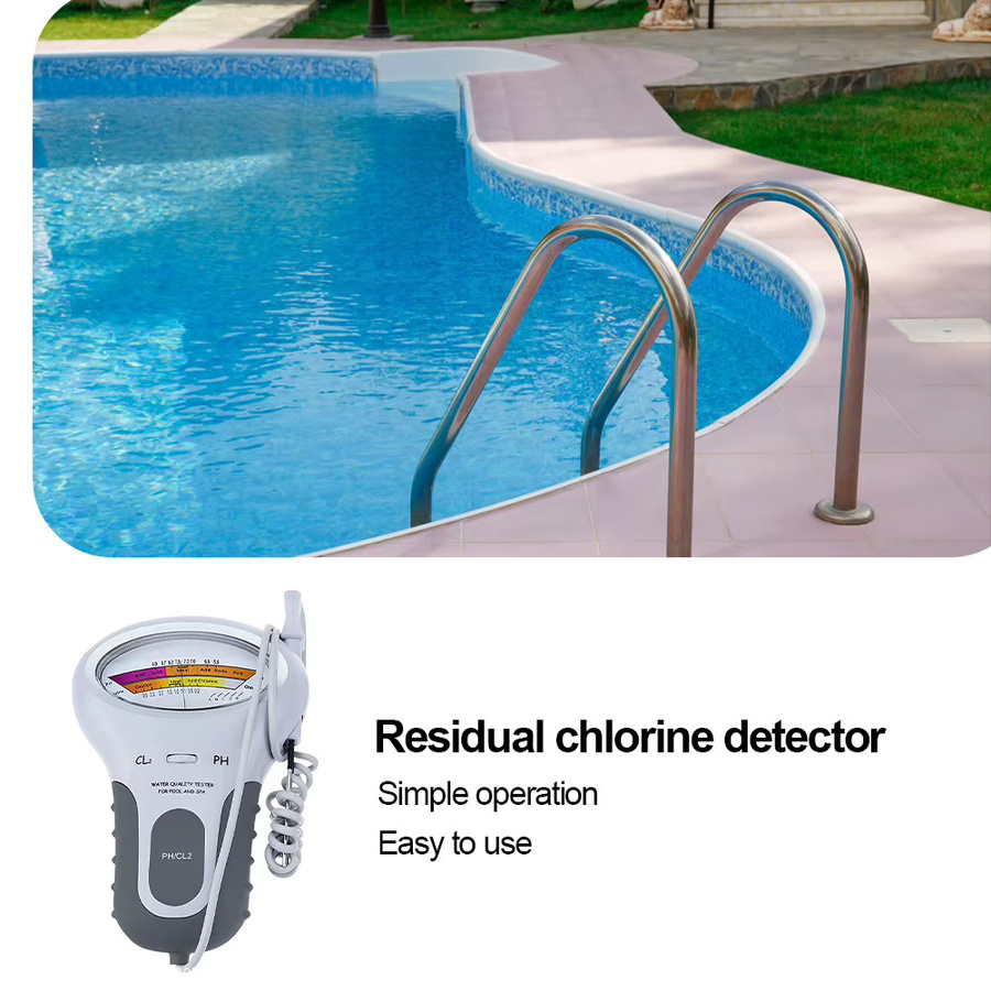 VODOOL Digitaler Wasser-Chlor-Tester und PH-Messgerät in Weiß zur Überwachung der Wasserqualität für Schwimmbad und Spa - Bild 2