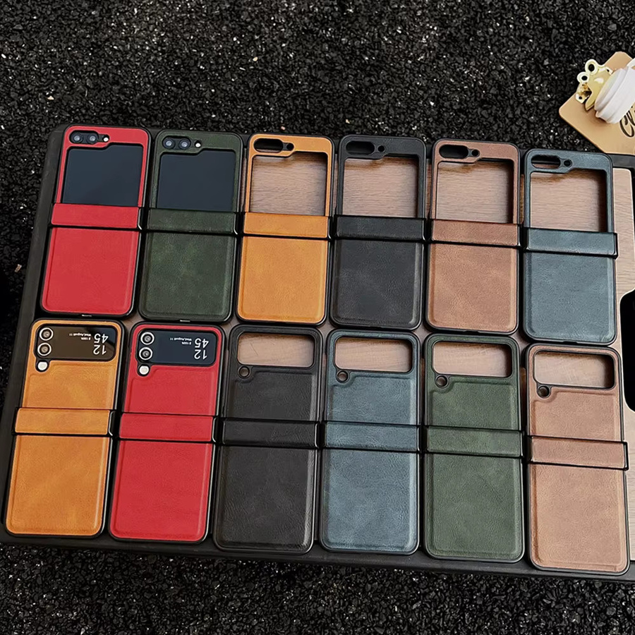 Retro Business PU-Leder Handyhülle für Samsung Galaxy Z Flip, Stoßfester Scharnierschutz mit vollständiger Abdeckung, Farbe: Grün - Bild 4