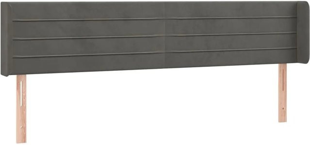 vidaXL LED Kopfteil aus Samt in Dunkelgrau, B/H: 163 x 88 cm, Tiefe: 16 cm - Bild 1