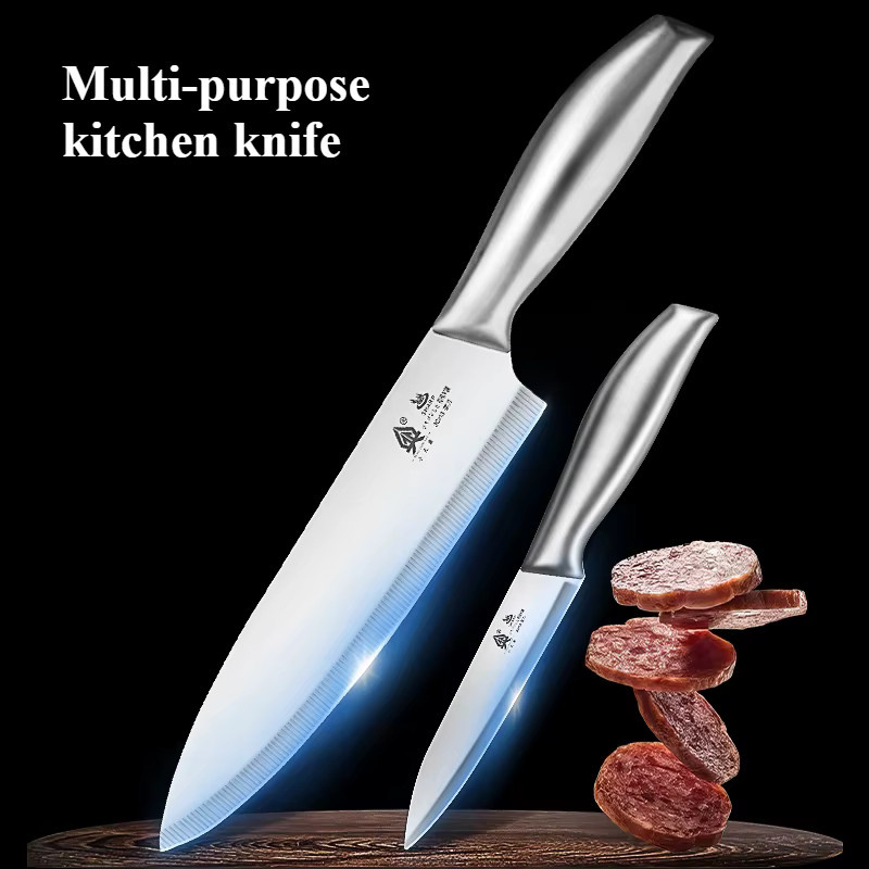 PLYS All-in-One Kochmesser aus silberfarbenem Edelstahl für Fleisch, Gemüse und Obst - Bild 3