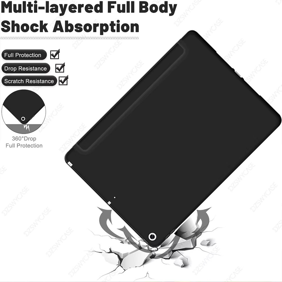 DZSWYCASE Silikon Schutzhülle für iPad 9./8./7. Generation 10,2 Zoll in Schwarz - Bild 4