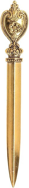 CosyHome Brieföffner Retro Elegant in Beige und Gold aus Metall - Bild 1