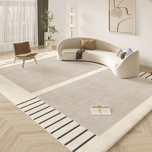 VIAKAMA Luxus Teppich Beige Rutschfest Rechteckig B: 120 cm, T: 80 cm, H: 80 cm - Bild 1