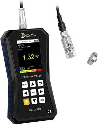 PCE Instruments Schwingungsmesser PCE-VT 3700 in Schwarz mit Beschleunigung 0..399,9 m/s², Geschwindigkeit 0..399,9 mm/s und Weg 0..3,9 mm - Bild 1