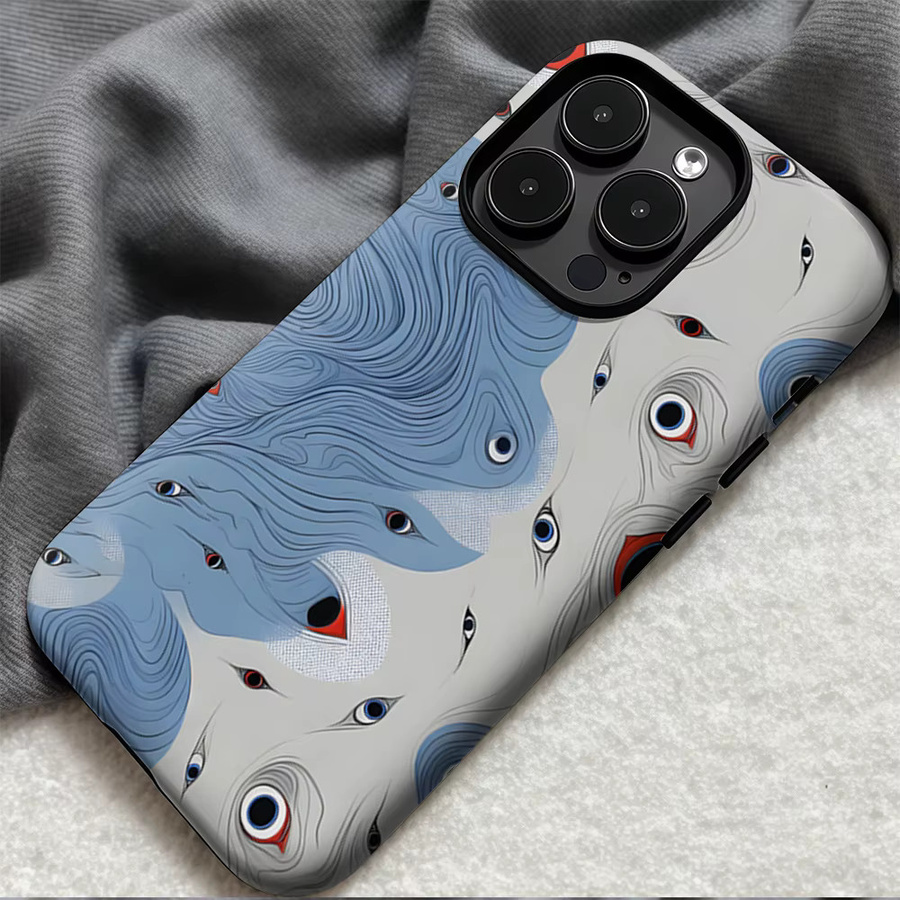 Casegame Matte Bumper MagSafe Hülle für iPhone 17 16 15 14 13 Pro Max mit abstrakter Böser-Blick-Kunst in Multicolour - Bild 3