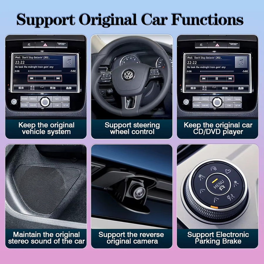 AUTOTOP Wireless Carplay und Android Auto Modul für VW Volkswagen Touareg RNS850 (2010-2018) mit Sprachsteuerung und Mirrorlink in Schwarz - Bild 3