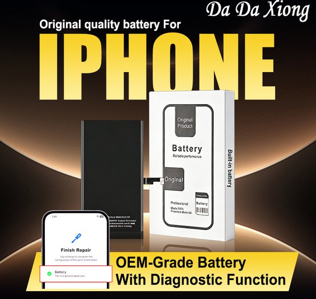 Selbstdiagnostizierende Ersatzbatterie mit Kapazitätsanzeige für iPhone 12-15 Serie in Schwarz von da da xiong - Bild 1