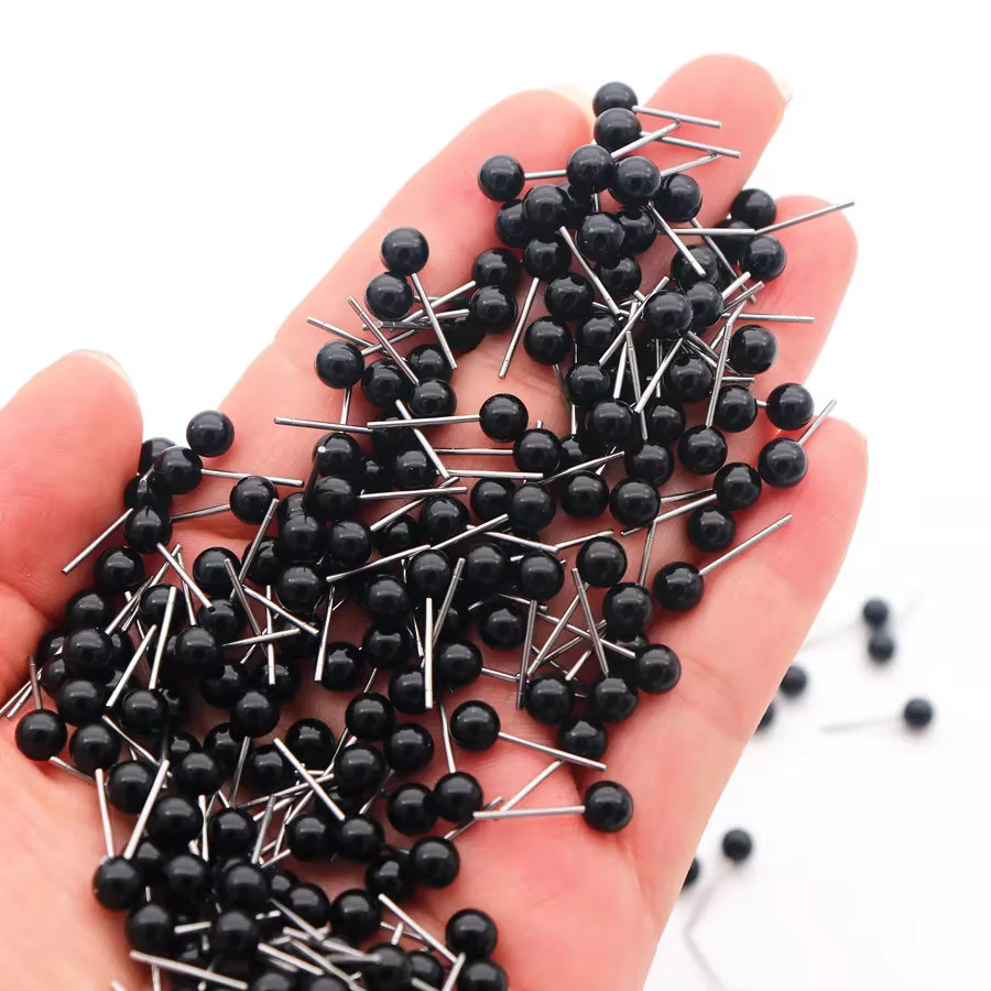 50-teiliges Set Kunststoff Puppen Augen, Schwarz, Tiere, Zubehör - Bild 3