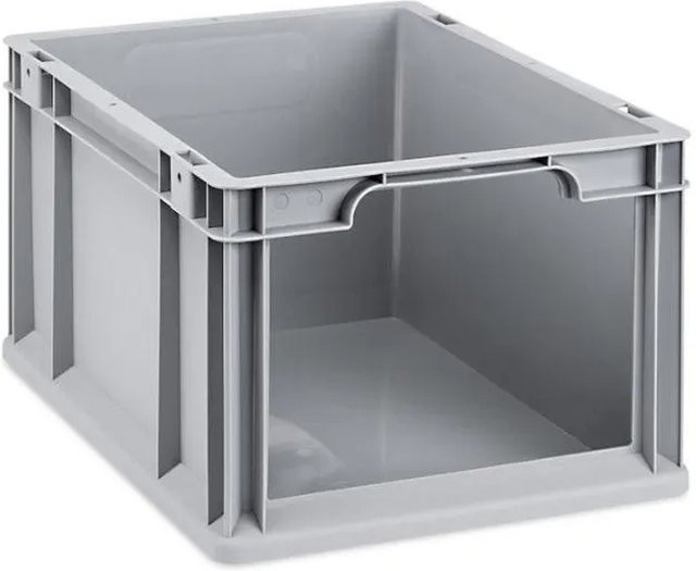 PROREGAL Eurobox NextGen Store Eurobehälter mit offener Front in Grau, H x B x T: 22 x 30 x 40 cm, 20 Liter, mit verstärkten Wänden - Bild 1
