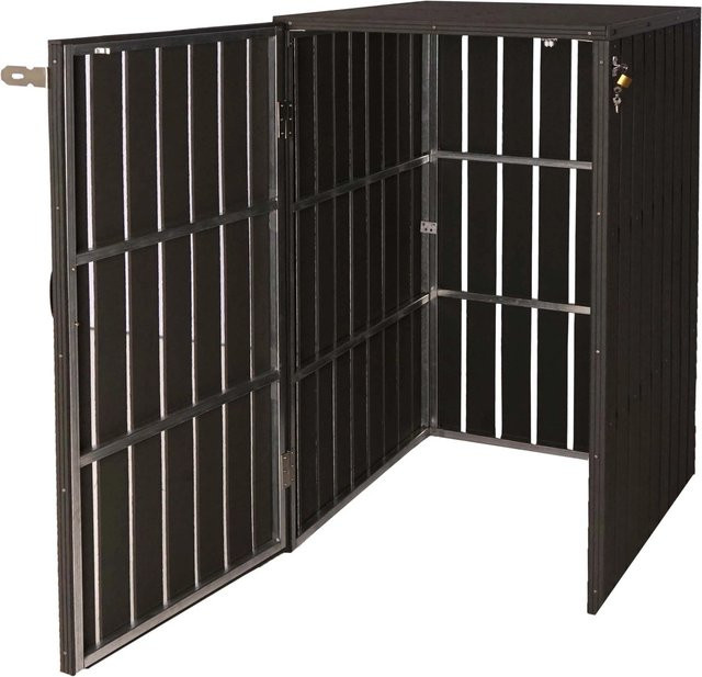 Proregal XL Mülltonnenverkleidung aus WPC und verzinktem Stahl in Anthrazit, H x B x T: 115 x 77 x 97 cm - Bild 1