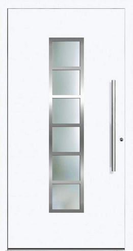 KNOCK Aluminium-Haustür TOKYO in Weiß mit Glaseinsatz, modern, RC2-Schutz, Höhe: 200 cm, Breite: 100 cm - Bild 1