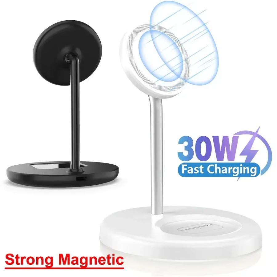 Dushoo 2-in-1 Magnetischer Kabelloser Ladeständer für iPhone und AirPods mit MagSafe Fast Wireless Charging in Schwarz oder Weiß - Bild 6