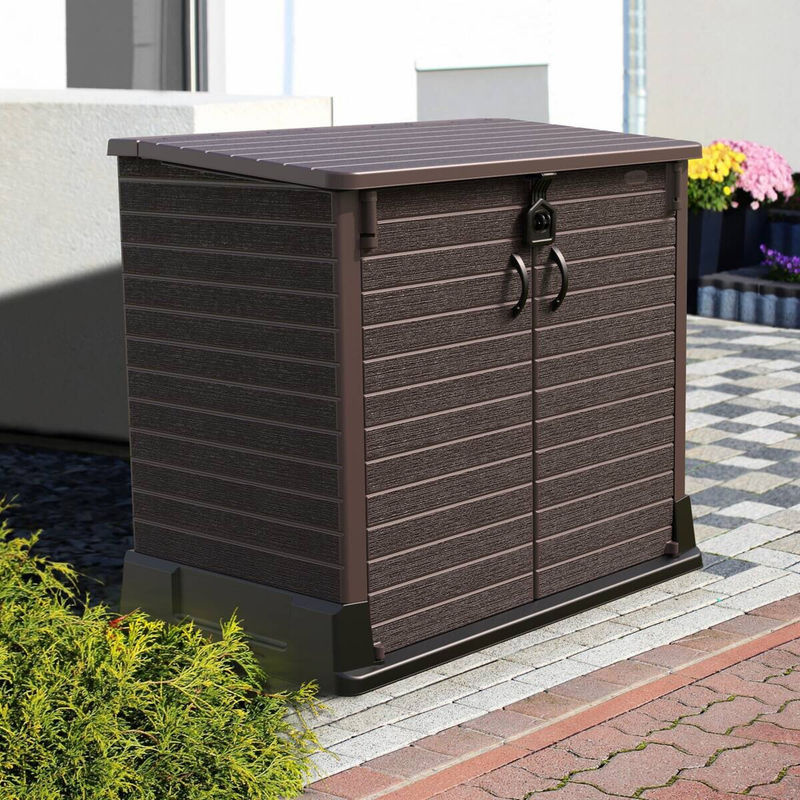 Duramax StoreAway Aufbewahrungsbox für 2 Mülltonnen aus Kunststoff in Braun, B/H/T: 110 x 74 x 130 cm - Bild 5