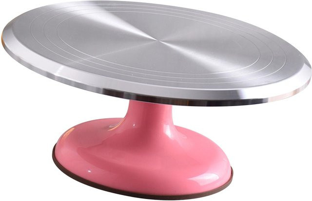 Koogeelife Drehbarer Kuchenständer aus Aluminiumlegierung, 10 Zoll, Rosa - Bild 1