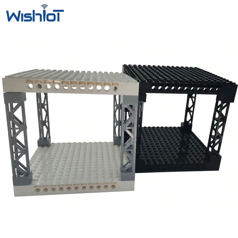 Wishiot Multifunktionales Stapelbares Desktop-Aufbewahrungsregal mit 16x16 Montageplatte und Halterung, Baustein-Design, Mehrschichtig, Multicolour - Bild 4