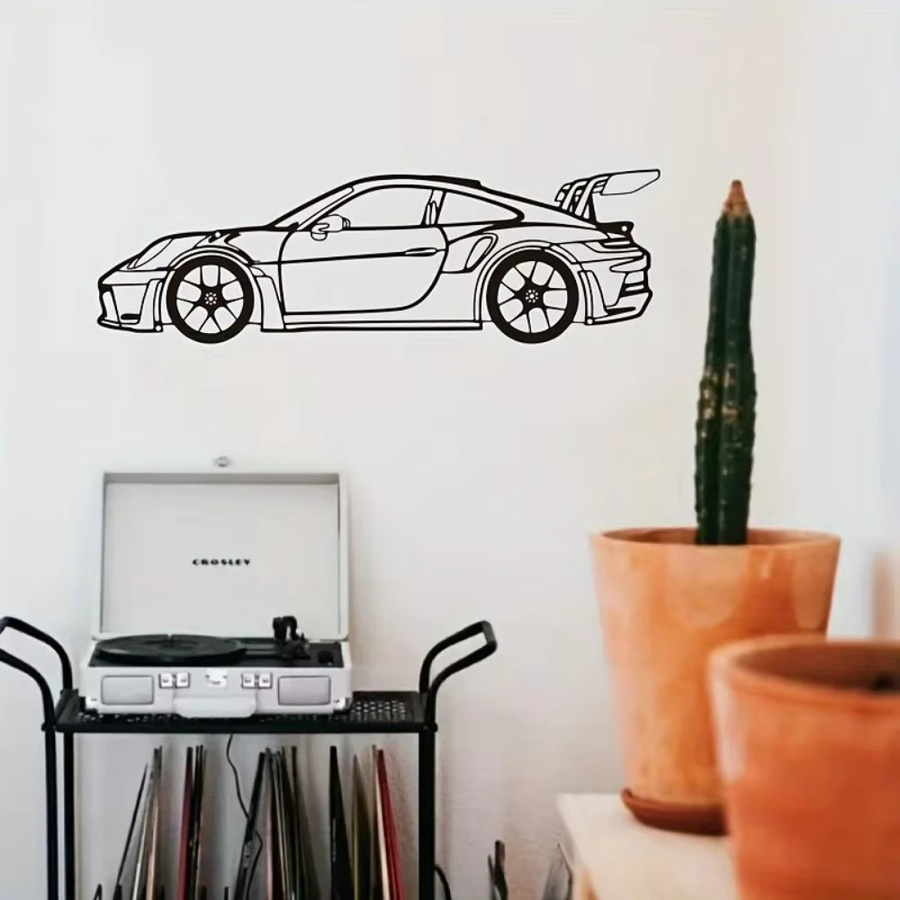 CIFBUY Vintage Auto Metall-Wandkunst in Schwarz als klassische Automobil-Silhouette Wandskulptur - Bild 5