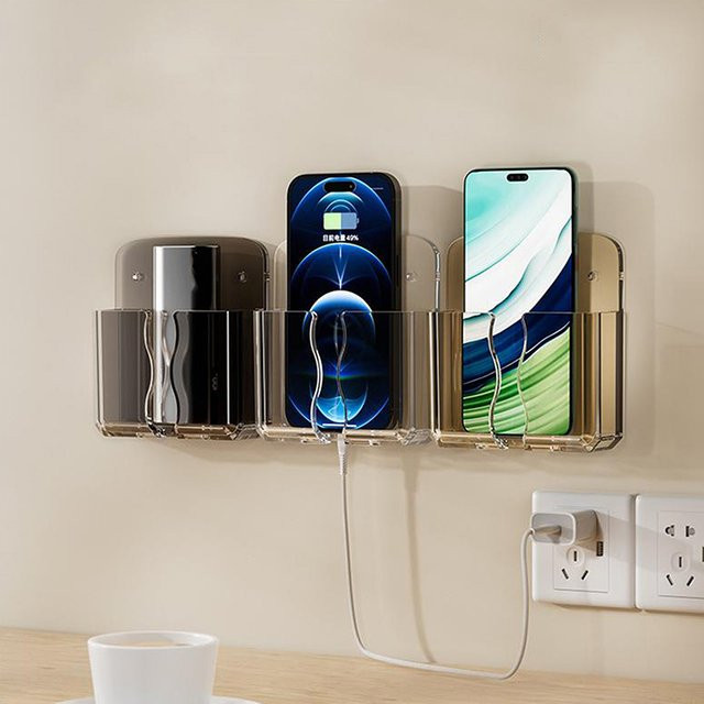 JETTING Wandregal aus Kunststoff für Mobiltelefone und Fernbedienungen, transparent, selbstklebend - Bild 1