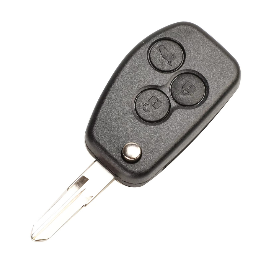Jingyuqin Modifizierte Flip Auto Schlüssel Hülle für Renault Duster Logan Fluence Clio Kangoo Sandero, Farbe: Schwarz, 2/3 Tasten - Bild 2