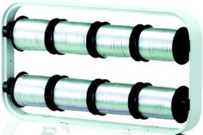 Rocholz Bandabroller-Rahmen STANDARD für 8 Spulen in Weiß aus Metall - Bild 1