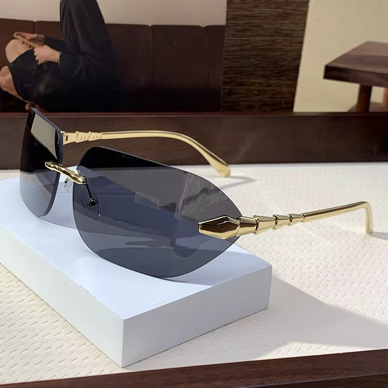 Samjune Sonnenbrille, randlos, Metall, Unisex - Bild 1