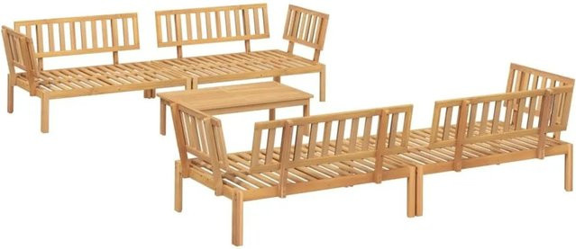 vidaXL Garten-Sofagarnitur aus Akazien-Massivholz, 5-teilig, Braun - Bild 1
