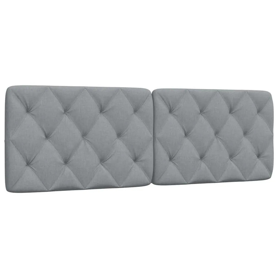 vidaXL Kopfteil-Kissen Hellgrau mit Rauten-Heftung aus Polyestergewebe, Breite: 160 cm, Höhe: 48 cm, Tiefe: 6 cm - Bild 2