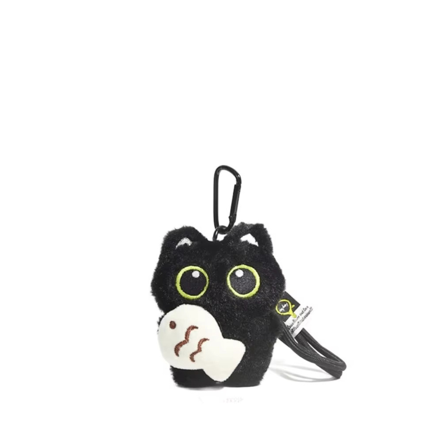 Schwarze Katze Plüsch Puppe Schlüsselanhänger, Schwarz - Bild 3