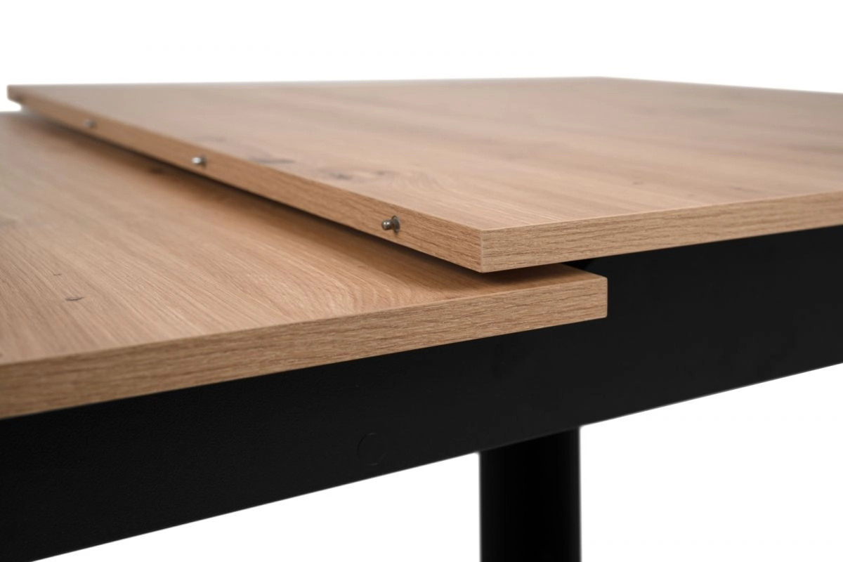 Esstisch Finham von Furn.Design aus Eiche und Schwarz, ausziehbar, B/T/H: 125-165 x 80 x 75 cm - Bild 3