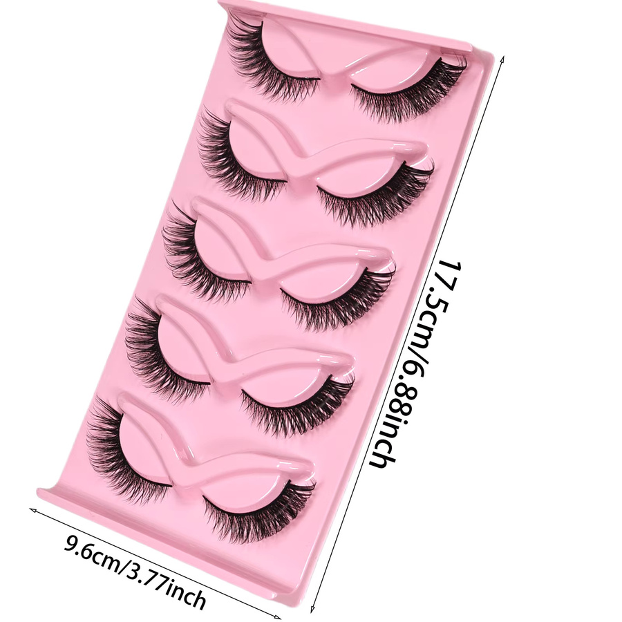 JIEFUXIN Cat-Eye Wimpern, 5 Paar, künstliche Wimpernverlängerungen - Bild 4