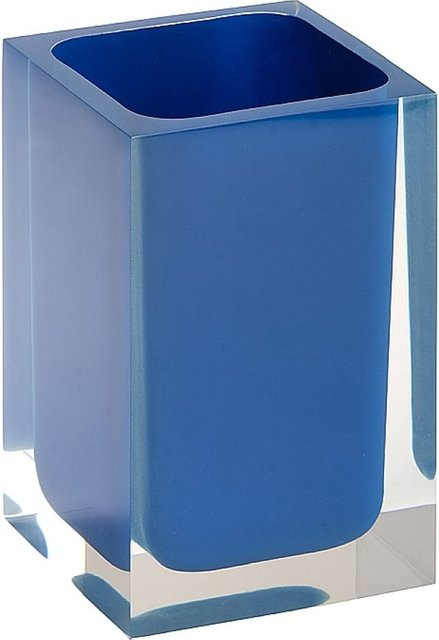 Brillantbad BISTA Glashalter aus Polyresin in Blau, freistehend für Bad und Küche, B/T/H: 7,2 x 11,0 x 7,2 cm - Bild 1