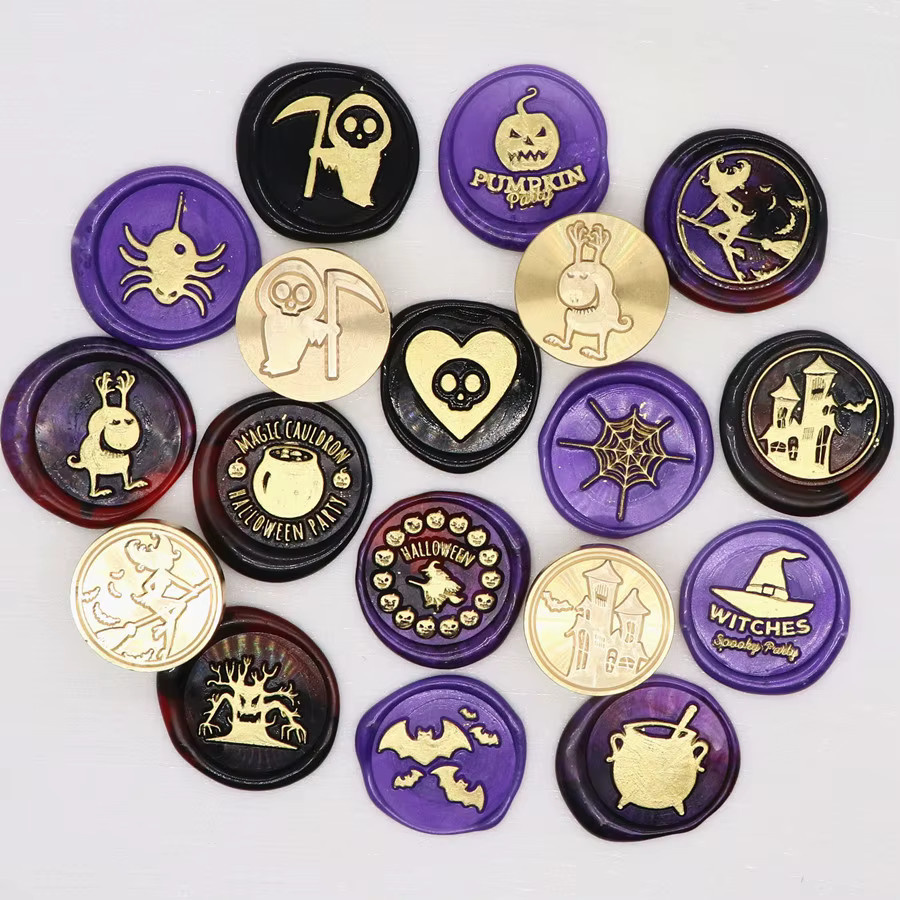 EASTSHANER Halloween Wachssiegelstempel Kopf Retro Vintage Siegelstempel 25 mm Multicolor - Bild 6