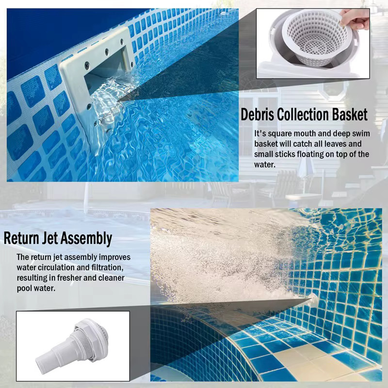 A25F Oberirdischer Pool-Skimmer Wand-Skimmer mit Zubehör, Öffnungsbreite: 15,2 cm, Modell SP1091LX - Bild 4