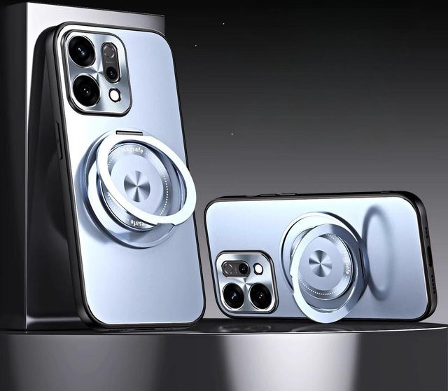 Magnetische Schutzhülle mit mattem Ringhalter für OPPO Find X9 und OPPO Find X9 Pro in Blau - Bild 1