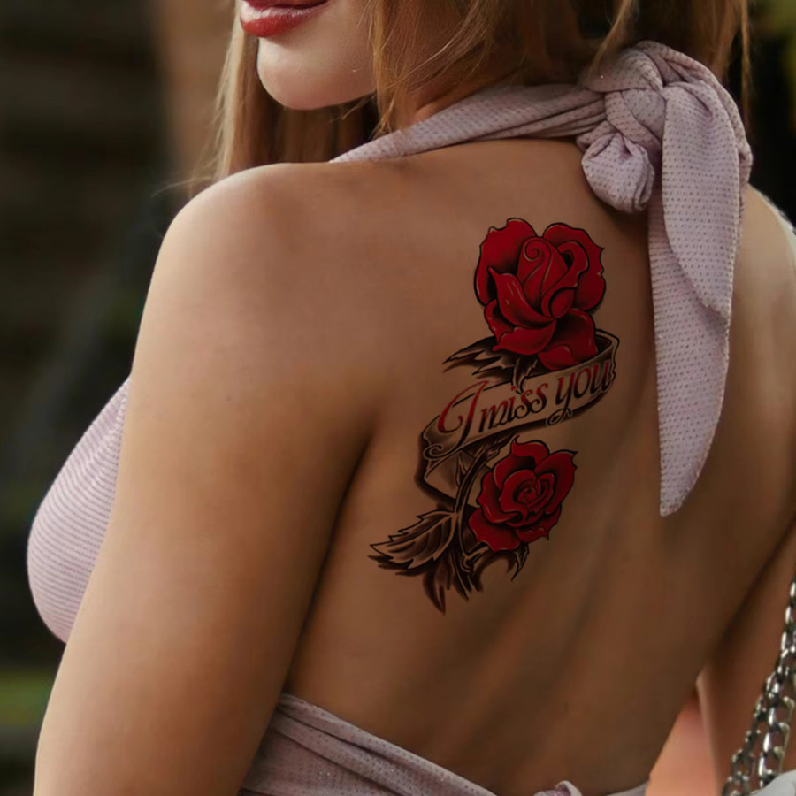 ROCOOART Tattoo Aufkleber Flora Rose, 6 Stück, Kinder & Frauen - Bild 6
