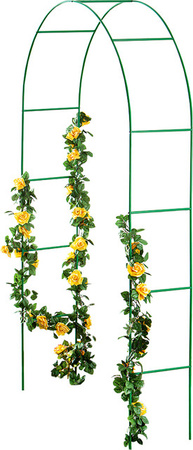 Powertec Garden Rosenbogen aus Metall in Grün als dekorative Rankhilfe für Rosen und Kletterpflanzen, Höhe: 260 cm, Breite: 140 cm, Tiefe: 35 cm
