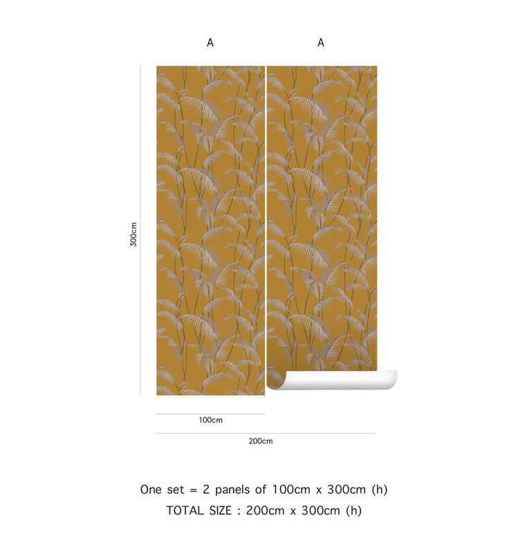 Tenue de Ville Wallpaper Majorelle Wandtapete in Ocker mit floralem Art-Deco-Design und botanischem Muster aus Vlies - Bild 2