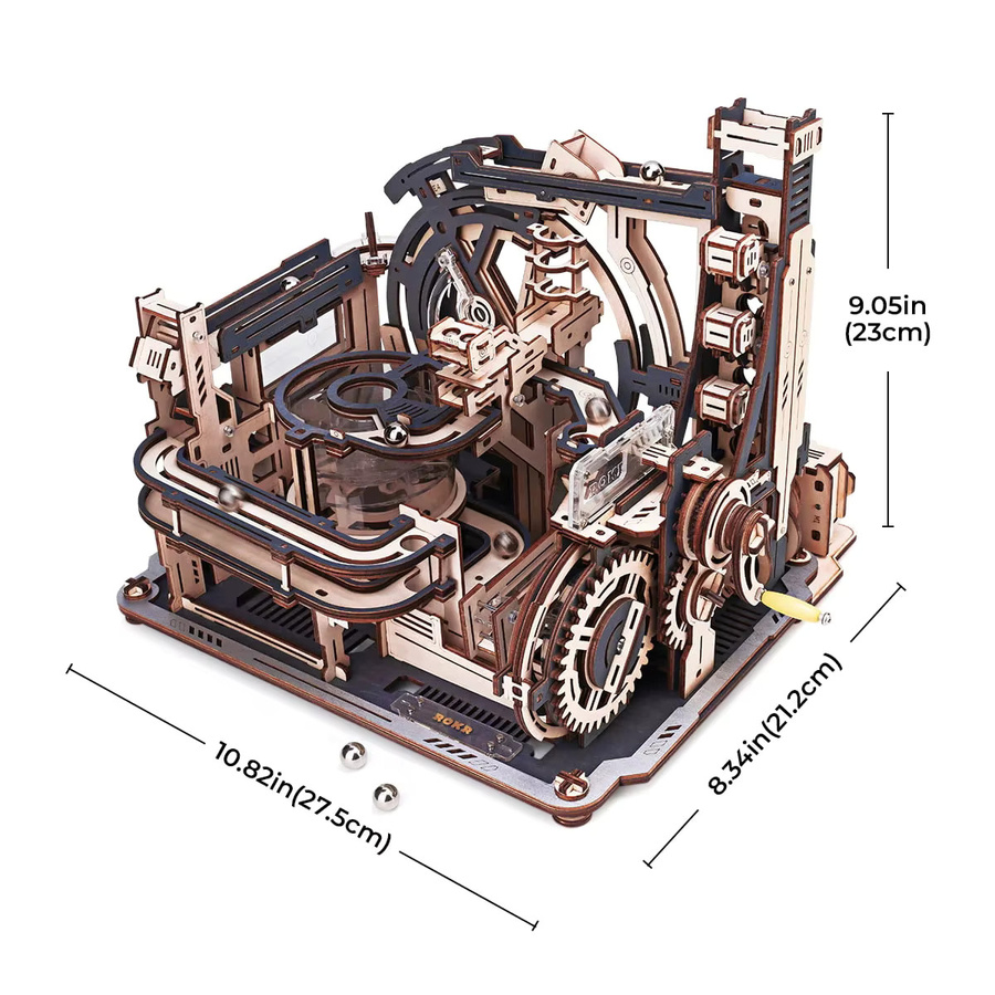ROBOTIME ROKR Marmor-Weltraumhafen Kugelbahn, 3D Holzpuzzle, ab 14 Jahren - Bild 2