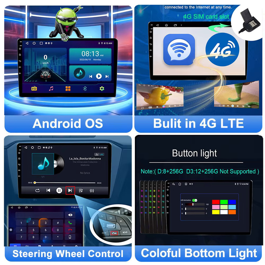 KJ-NAVI Android 16 Multimedia Autoradio für Toyota C-HR 2016-2020 mit Wireless CarPlay, GPS und Bluetooth in Schwarz - Bild 2