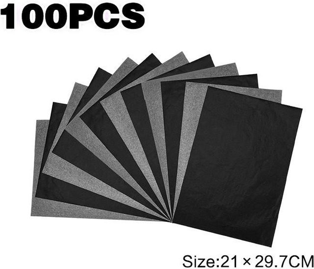 Gamem Kohlepapier A4 Schwarz, 100 Blatt, geruchlos und ungiftig für Schule, Kunstprojekte und Büro - Bild 1