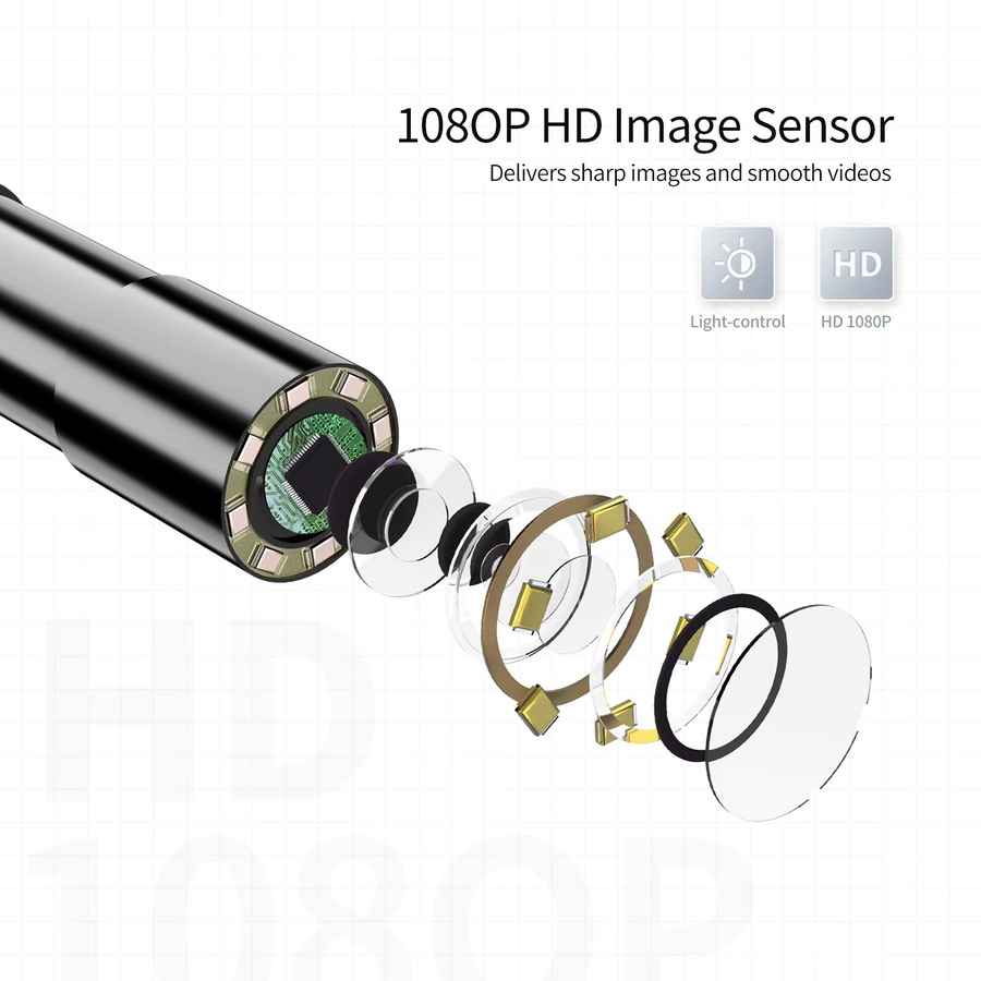 AOERWEI Industrielle Endoskopkamera mit 1080P HD, 4,3 Zoll LCD, 8 LEDs und IP67 Wasserdichtigkeit in Schwarz - Bild 3