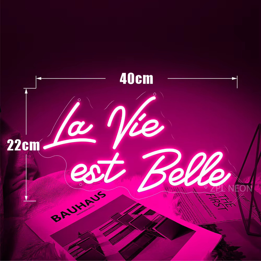 ZHAOPAILAO Neon-LED-Schild Life Is Beautiful zur Wanddekoration für Restaurant, Café oder Bar, B/H: 40 x 22 cm - Bild 3