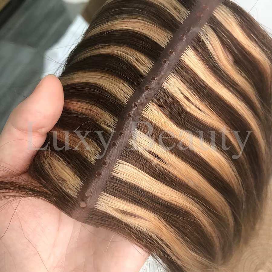Luxy Beauty Echthaarverlängerungen Straight Twin Tab Weft, Natural Black Brown - Bild 2