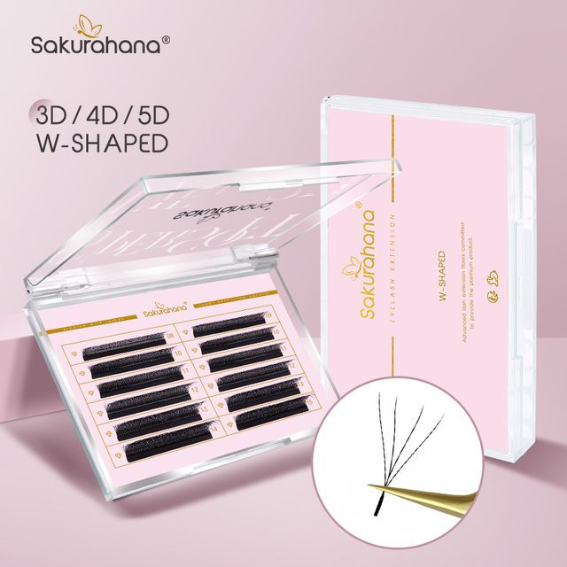 SAKURAHANA W-förmige 3D 4D 5D Wimpern, Natural Black, Unisex - Bild 1