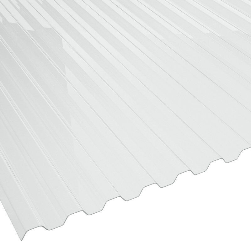 Lichtplatte Spundwand aus PVC von Friedrich von Lien AG, Farbe glasklar-bläulich, Breite: 1090 mm, Stärke: 1,4 mm - Bild 1