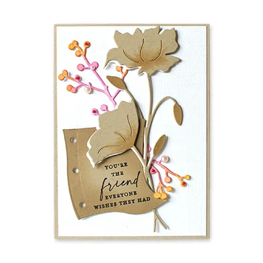 Metall-Stanzen Set mit Gänseblümchen und Love You Schriftzug für Scrapbooking und DIY Bastelarbeiten in Mehrfarbig - Bild 1