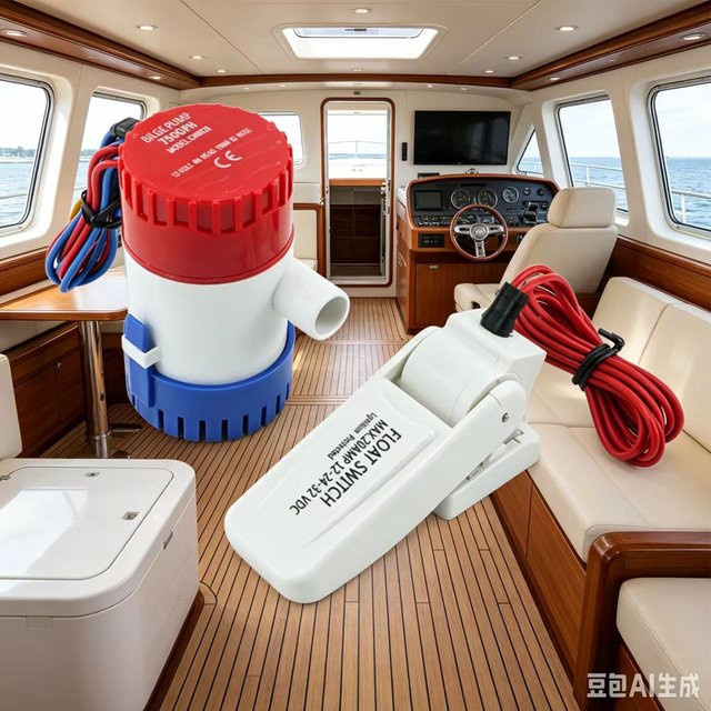 AICANTEK 12V DC Bilgepumpe mit Schwimmerschalter für Boote, Wasserflugzeuge und Wohnmobile, Multicolor - Bild 1
