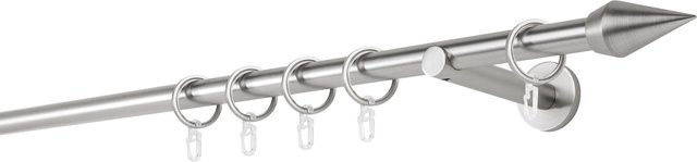 ONDECO Wandhandlauf Edelstahl-Optik, 1-läufiges Rohr mit Wandträgern und Endstück, Farbe: Silber, Länge: 300 cm, Durchmesser: 20 mm, Wandabstand: 12 cm - Bild 1