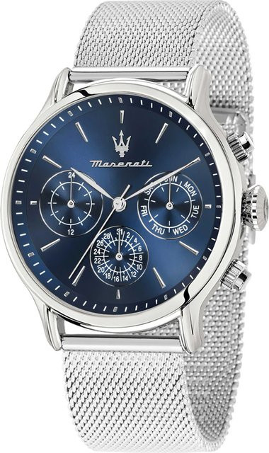 Maserati Analoguhr, Quarz, Edelstahl, Blau, 42 mm, Herren - Bild 1