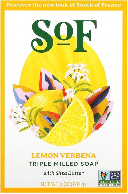 SoF French Milled Soap Lemon Verbena, Shea Butter, 170g, Gelb - Bild 1